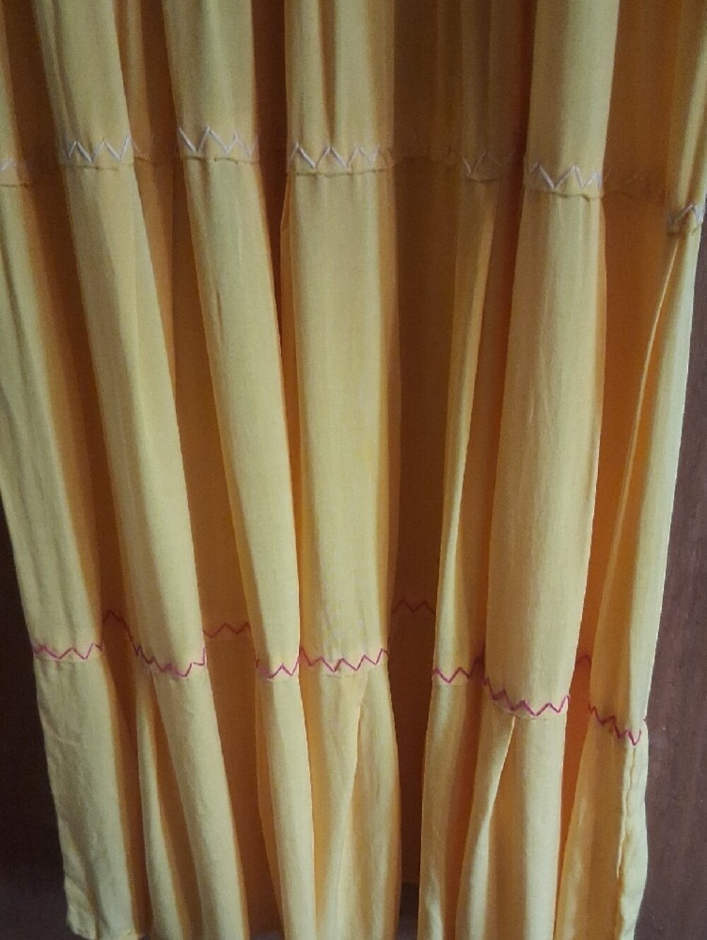 Yellow Embroidered Puff-Sleeve Mini Dress - Picture 7 of 7